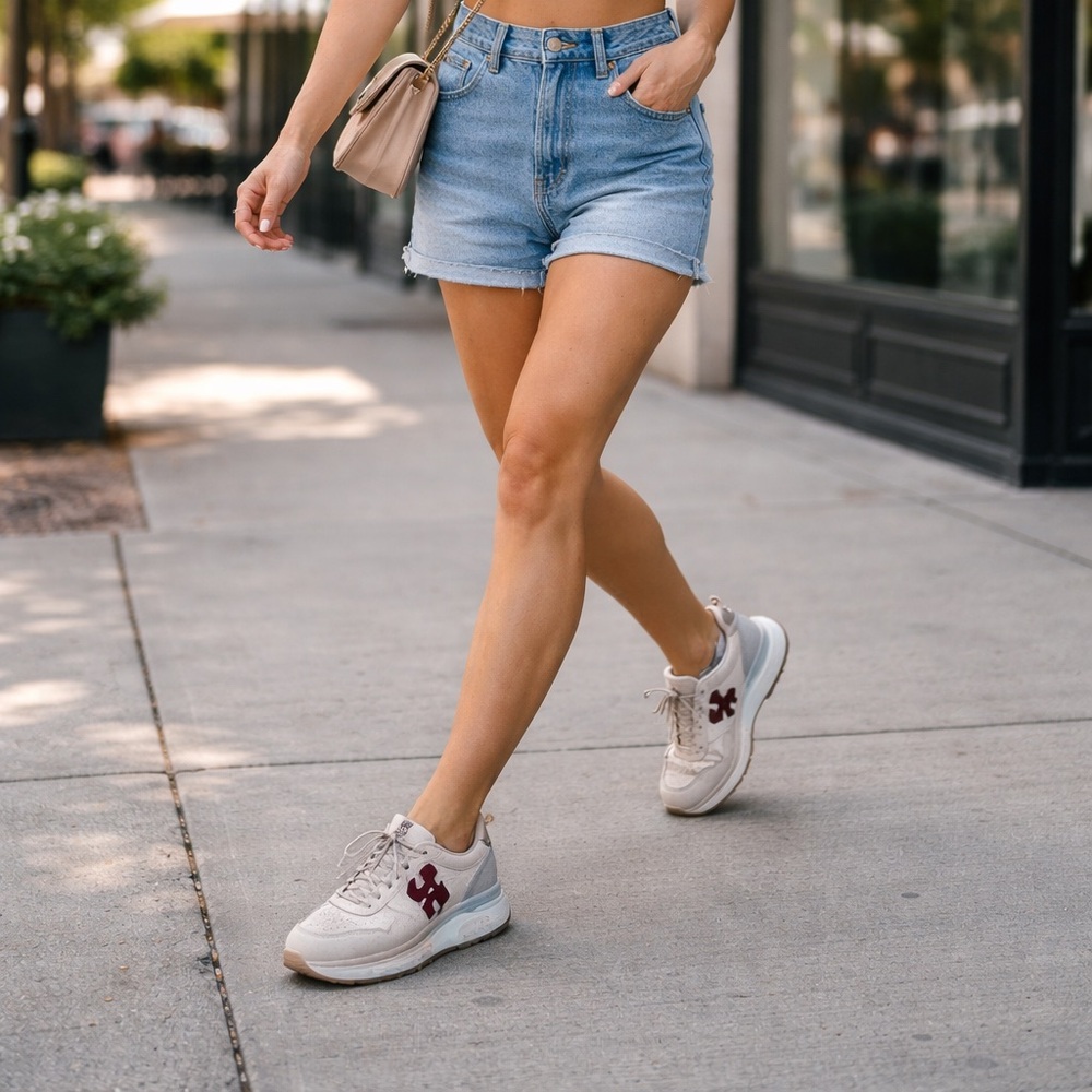 Tory Burch Cream and Gray Women's Sneakers - Picture 6 of 6